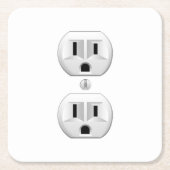 Elektrisches Stecker-Klicken, zum des Farbdekors Rechteckiger Pappuntersetzer (Vorderseite)