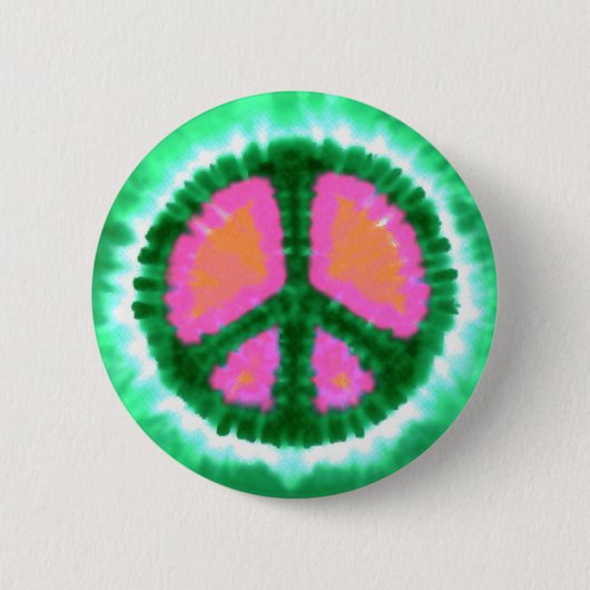 Elektrisches Tie-Dye Friedenszeichen Button (Vorderseite)