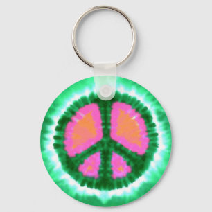 Elektrisches Tie-Dye-Friedenszeichen Schlüsselanhänger