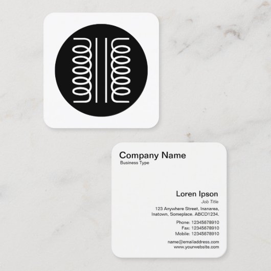 Elektrisches Transformatorsymbol - Schwarz und Wei Quadratische Visitenkarte (Vorne/Hinten)