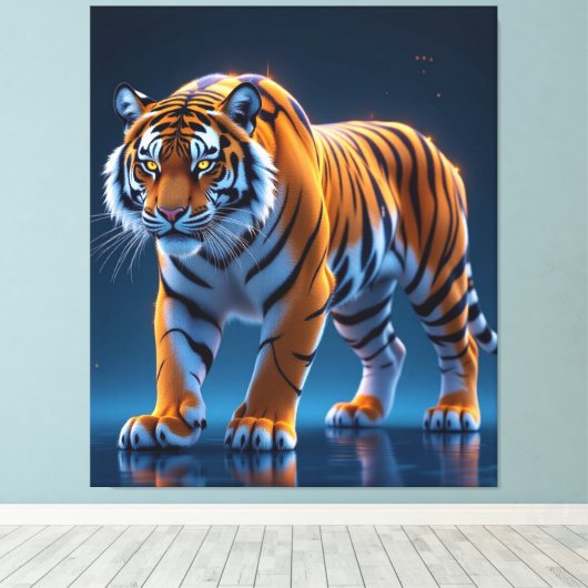 Elektrisierender Tiger – Kraftvolle Wildnis Leinwanddruck (Insitu (Holzboden))