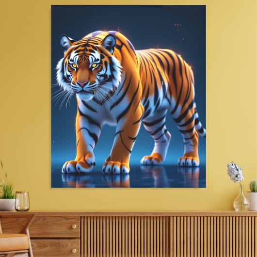 Elektrisierender Tiger – Kraftvolle Wildnis Leinwanddruck (Insitu (Wohnzimmer))