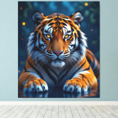 Elektrisierender Tiger – Kraftvolle Wildnis  Leinwanddruck (Insitu (Holzboden))