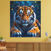 Elektrisierender Tiger – Kraftvolle Wildnis Leinwanddruck (Insitu (Wohnzimmer))