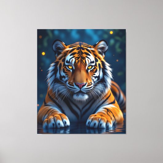 Elektrisierender Tiger – Kraftvolle Wildnis  Leinwanddruck (Vorderseite)