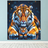 Elektrisierender Tiger – Kraftvolle Wildnis Leinwanddruck (Insitu (Holzboden))