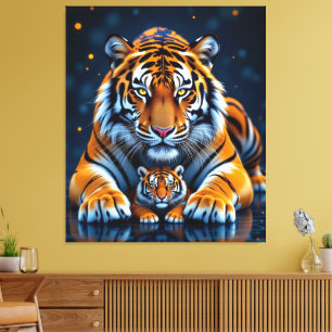 Elektrisierender Tiger – Kraftvolle Wildnis Leinwanddruck