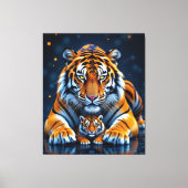 Elektrisierender Tiger – Kraftvolle Wildnis Leinwanddruck (Vorderseite)