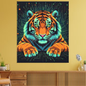 Elektrisierender Tiger – Kraftvolle Wildnis Leinwanddruck (Insitu (Wohnzimmer))