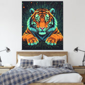 Elektrisierender Tiger – Kraftvolle Wildnis Leinwanddruck (Insitu (Schlafzimmer))