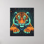 Elektrisierender Tiger – Kraftvolle Wildnis Leinwanddruck (Vorderseite)