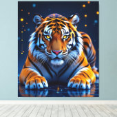 Elektrisierender Tiger – Kraftvolle Wildnis  Leinwanddruck (Insitu (Holzboden))