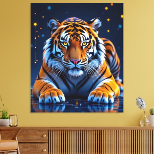 Elektrisierender Tiger – Kraftvolle Wildnis  Leinwanddruck (Insitu (Wohnzimmer))