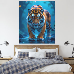 Elektrisierender Tiger – Kraftvolle Wildnis Leinwanddruck