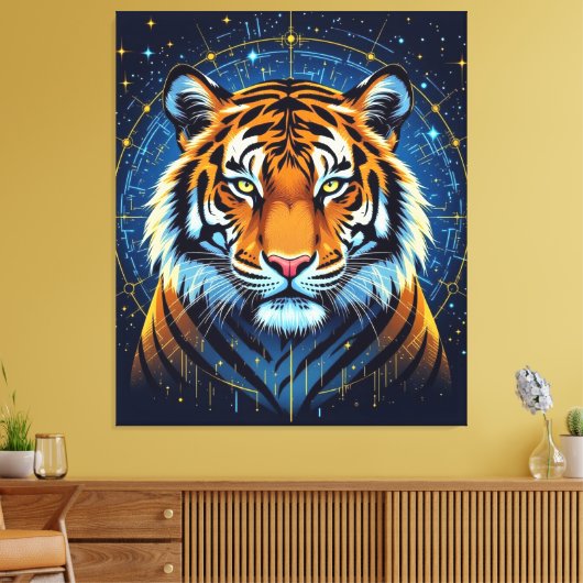 Elektrisierender Tiger – Kraftvolle Wildnis  Leinwanddruck (Insitu (Wohnzimmer))