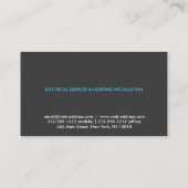 ELEKTRIZISCHE LOGO MODERNE GESCHÄFTSKARTE IN GRAU VISITENKARTE (Rückseite)