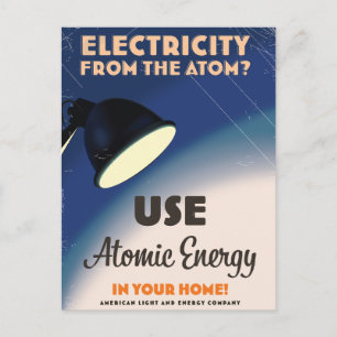 Elektrizität aus dem Atom? Einladungspostkarte