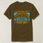Elektrizität der Gefahr, die der Wind an den Dräht T-Shirt (Design vorne)
