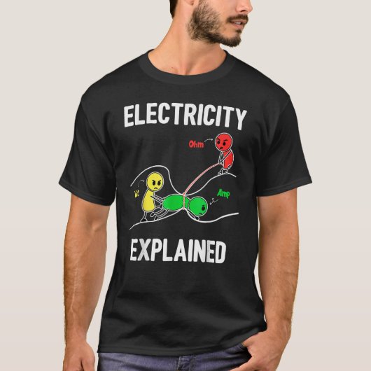Elektrizität erklärt Ohm Volt Ampere Electrician T-Shirt (Vorderseite)
