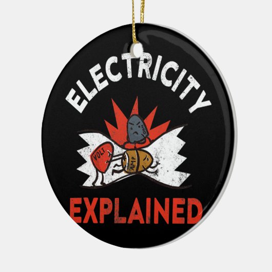 Elektrizität erklärt Physik Electrician Volt Keramik Ornament (Links)