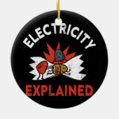 Elektrizität erklärt Physik Electrician Volt Keramik Ornament (Hinten)