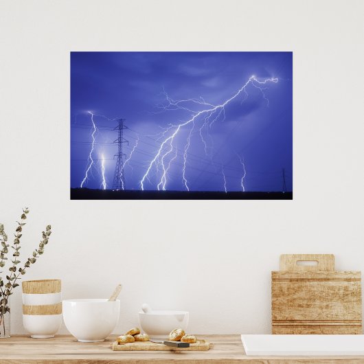 Elektrizität gegen Strom Poster (Küche)