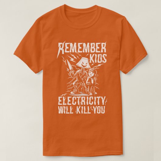 Elektrizität wird Sie töten Kinder modernen Warn-T T-Shirt (Design vorne)
