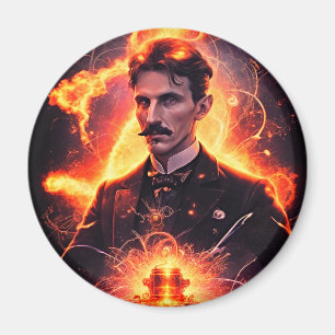Elektrizitätsgenie: Nikola Tesla Magnetic Artwork Magnet