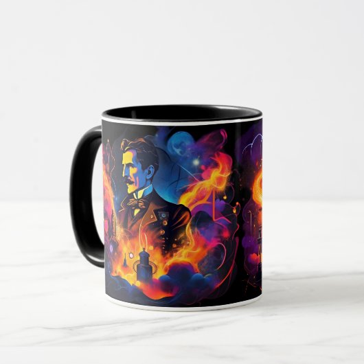 Elektrizitätsgenie: Nikola Tesla Tasse (Vorderseite Links)