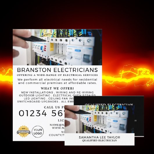 Elektrizitätskasten, Elektrische Werbung Flyer