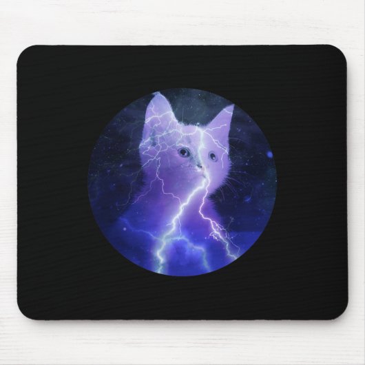 Elektrizitätskatzenblitz Graphic Art Cat Mama Mousepad (Vorne)