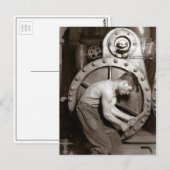 Elektrizitätskraftwerk Worker, 1920 Postkarte (Vorne/Hinten)
