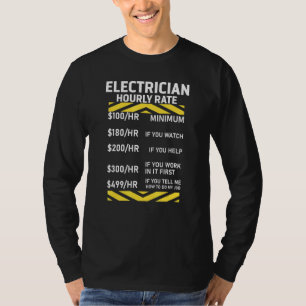 Elektrizitätsstundenpreis Lineman Retro Electricia T-Shirt