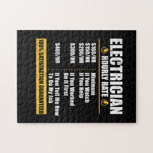 Elektrizitätsstundentarif Funny Lineman Vater Retr Puzzle (Horizontal)