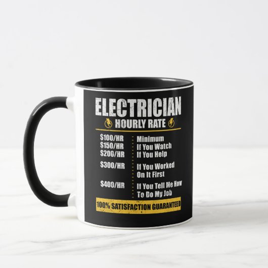 Elektrizitätsstundentarif Funny Lineman Vater Retr Tasse (Links)