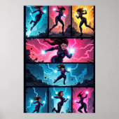 Elektro-Chaos-Pop-Art-Plakat Poster (Vorne)