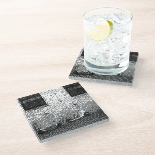 Elektro-Roller Glasuntersetzer (Schrägansicht)