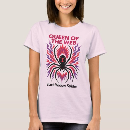 Elektro-Schwarze Witwe Spinne T-Shirt (Vorderseite)