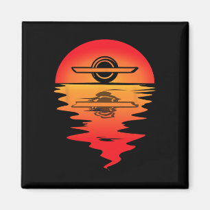 Elektro-Skateboard Vintage-Sonnenuntergang Onewhee Magnet