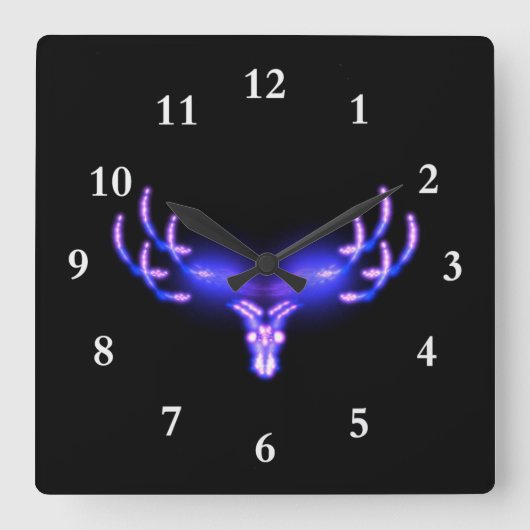 Elektroantler Quadratische Wanduhr (Vorderseite)