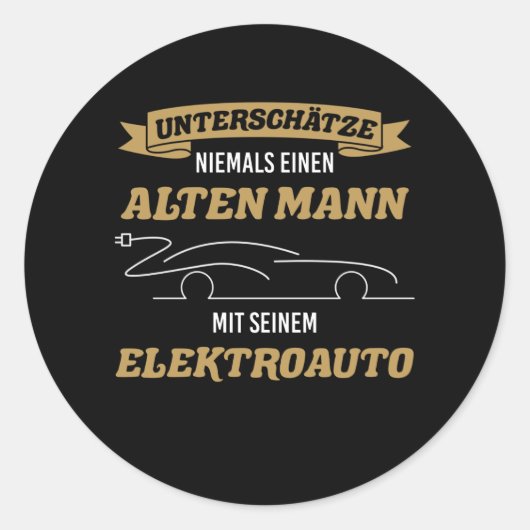 Elektroauto Elektro Auto Mobiliar für E-Mobilität Runder Aufkleber (Vorderseite)