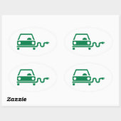 Elektroauto Ovaler Aufkleber (Blatt)