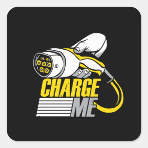 Elektroauto Quadratischer Aufkleber