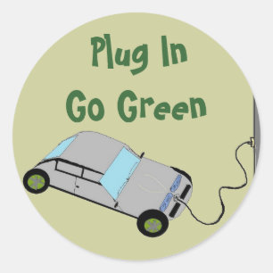 Elektroauto Runder Aufkleber