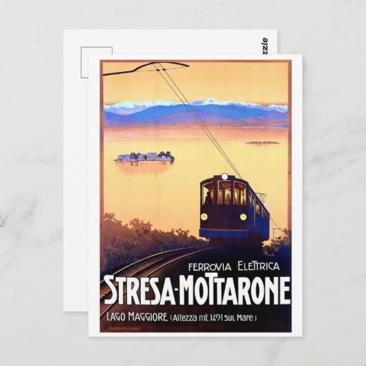 Elektrobahn Stresa-Mottarone, Italien, Vintag Postkarte (Vorne/Hinten)
