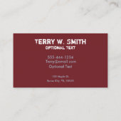 Elektrobetriebskarte Visitenkarte (Rückseite)