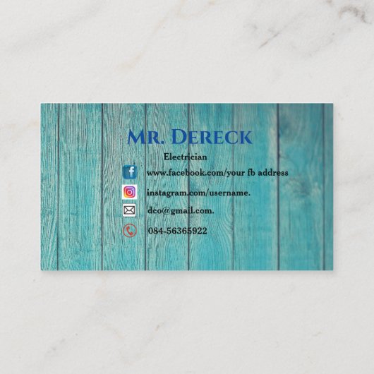 Elektrobetriebskarte Visitenkarte (Rückseite)