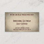 Elektrobetriebskarte Visitenkarte (Rückseite)