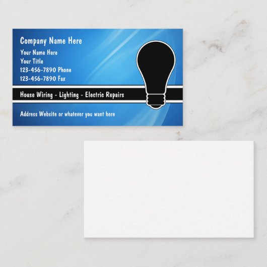 Elektrobetriebskarte Visitenkarte (Vorne/Hinten)