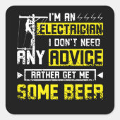 Elektrobier Quadratischer Aufkleber (Vorderseite)